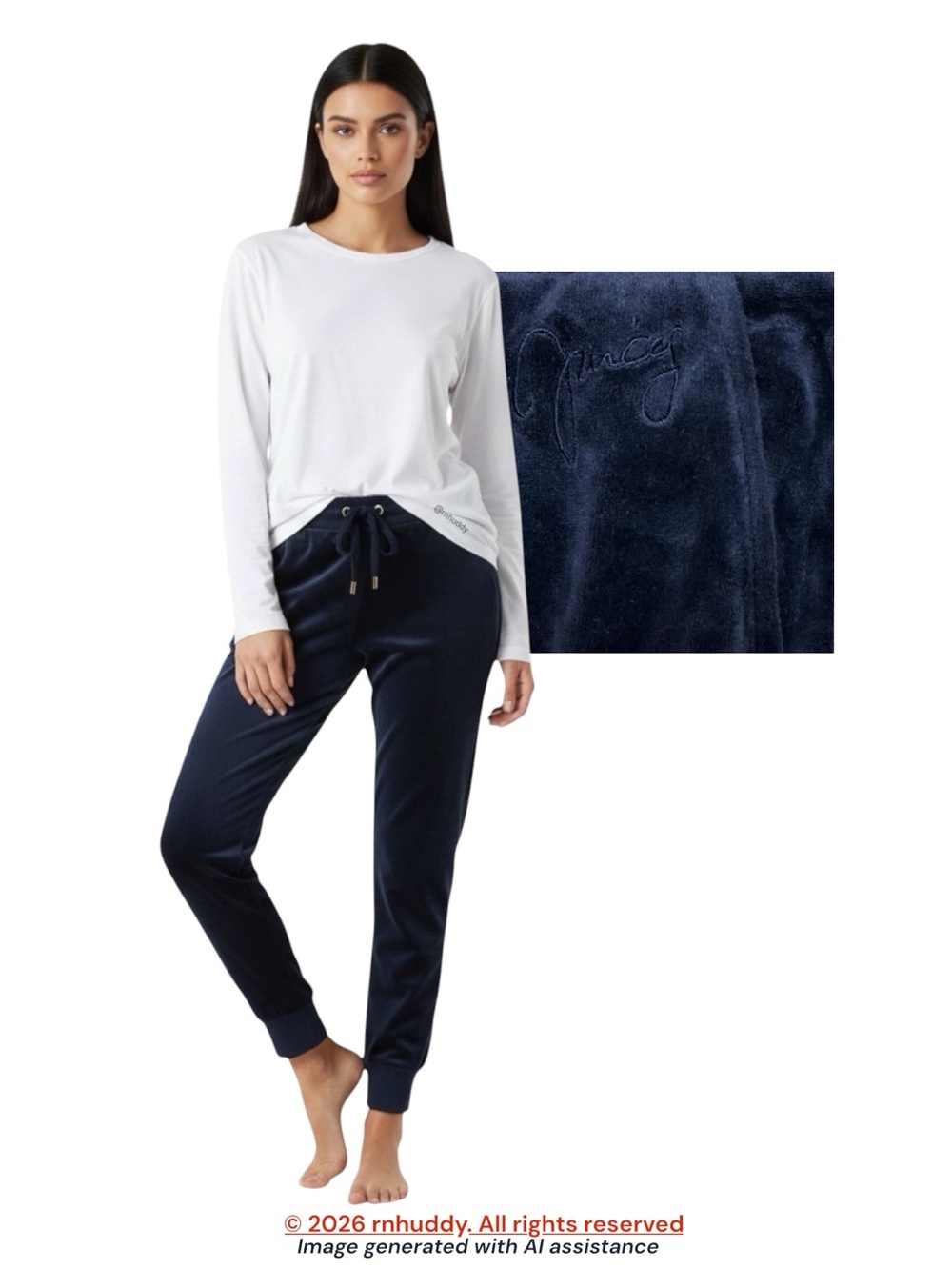 Juicy Couture M navy velour jogger